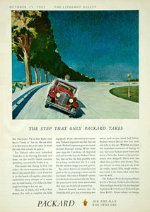 1932 Ad Packard Automobiles Car Transportation Drive Race Track Scenic Twin YLD5