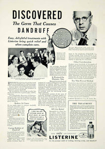 1937 Ad Dandruff Germ Rabbit Listerine Antiseptic Pitysosporum Ovale YLD5