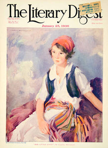 1930 Cover Literary Digest Gypsy Child Costume Fashion Kid Camelia YLD6