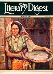 1931 Cover Literary Digest Sheik's Daughter Woman William Hiller Arabic YLD6
