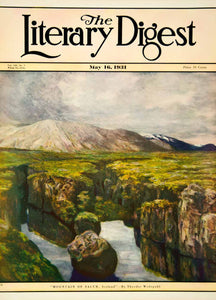 1931 Cover Literary Digest Mountain Salur Iceland Theodor Wedepohl YLD6