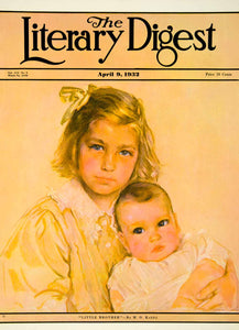 1932 Cover Little Brother Literary Digest Daughter Son Kobbe Baby Children YLD6