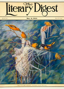 1933 Cover Nest Oriole Bird Henry S Williams Blue Orange Twig Literary YLD6