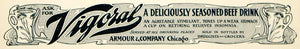 1901 Ad Armour Vigoral Beef Drink Beverage Food Art Nouveau Druggist YLF1