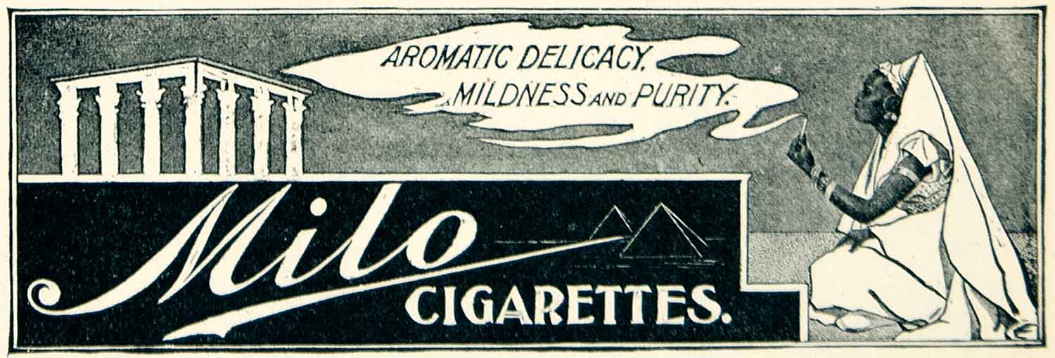 1902 Ad Milo Egyptian Cigarettes Tobacco Smoking Pyramid Vintage Edwardian YLF1