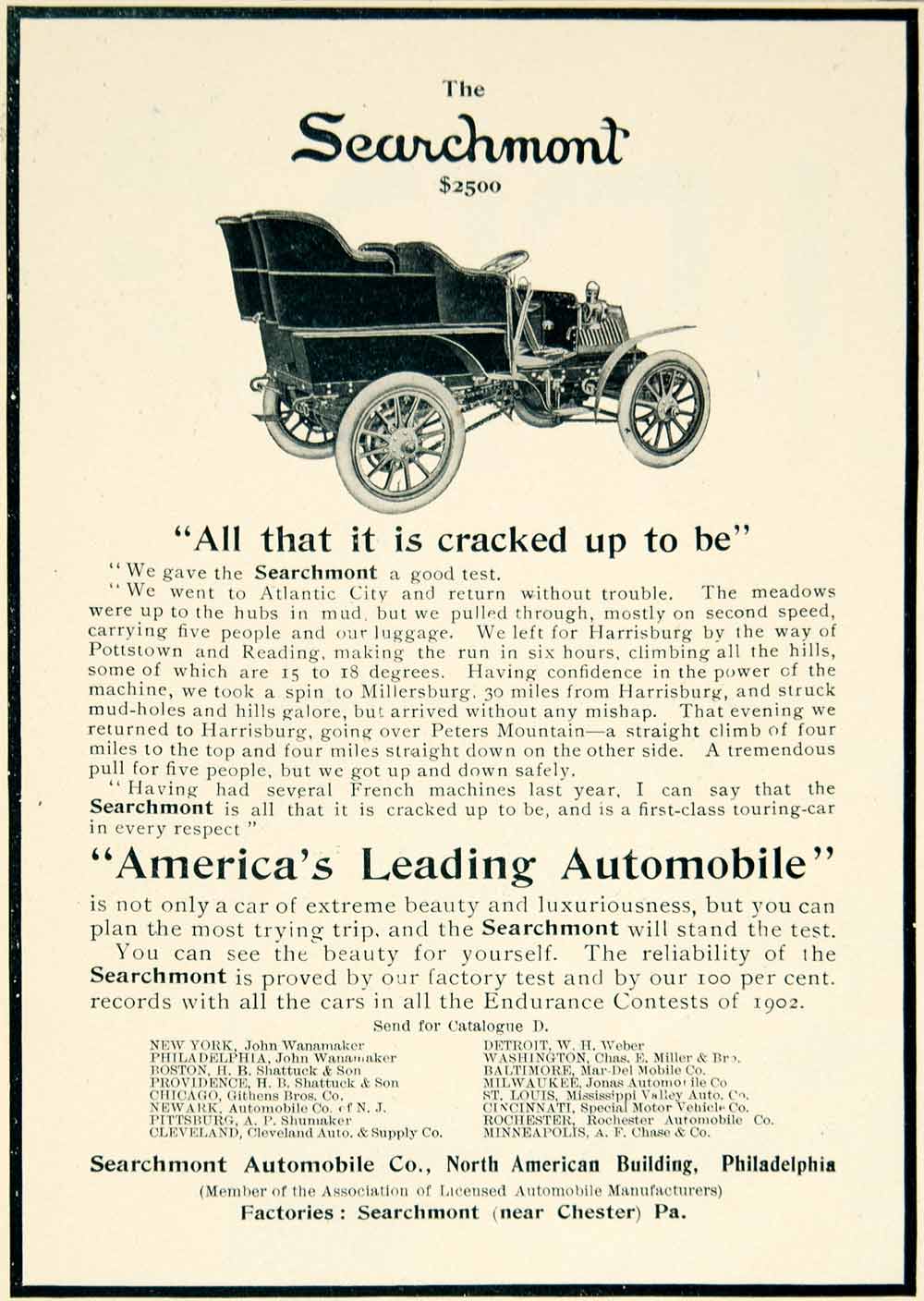 1903 Ad Searchmont Automobile Brass Era Car Transportation Motor Vehicle YLF1