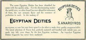 1905 Ad S Anargyros Egyptian Deities Cigarettes Smoking Tobacco Yacca Leaf YLF1