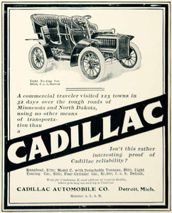 1905 Ad Cadillac Light Touring Car Automobile Brass Era Transportation YLF1