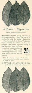 1906 Ad Nestor Gianaclis Cigarette Smoking Turkish Tobacco 291 Roxbury St YLF1