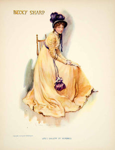 1905 Color Print Charles Allan Gilbert Art Becky Sharp Portrait Vanity Fair YLF1