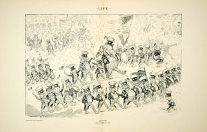 1905 Print William H Walker Art 4th July Holiday Parade Political Cartoon YLF1
