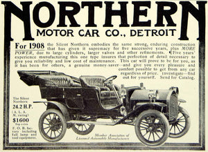 1907 Ad Vintage 1908 Silent Northern Touring Car Antique Automobile Price YLF2