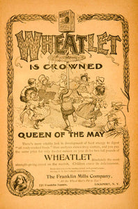 1903 Ad Franklin Mills Wheatlet Breakfast Cereal Food Maypole Dance YLF3