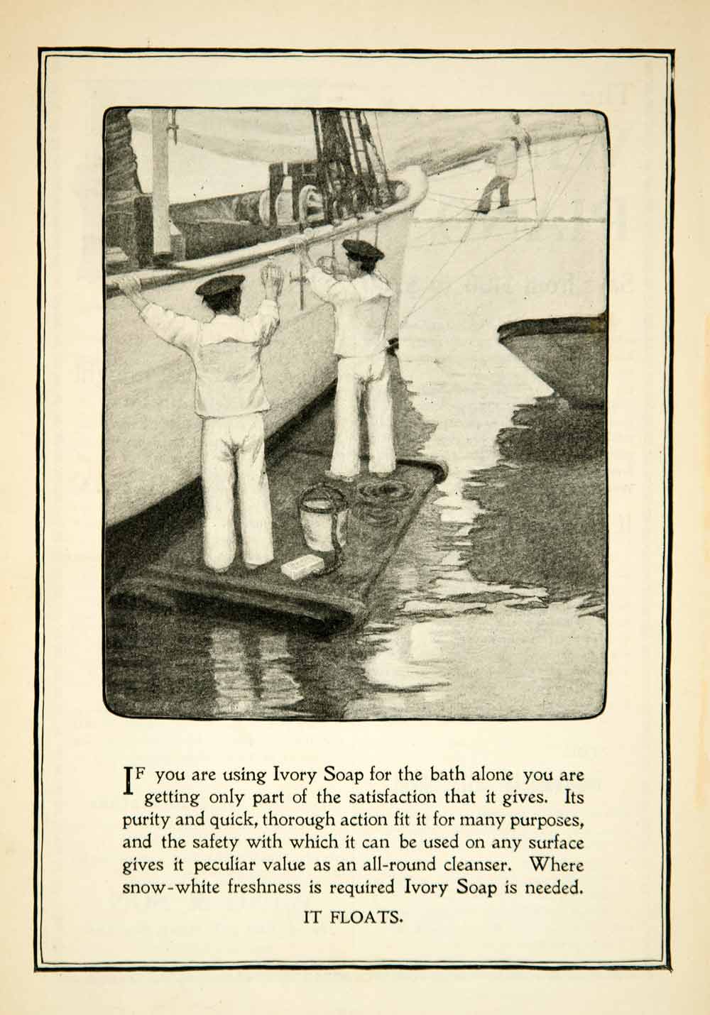 1903 Ad Procter & Gamble Ivory Soap Health Beauty Sailors Ship Nautical Art YLF3