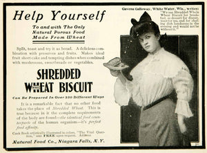 1903 Ad Natural Foods Shredded Wheat Biscuit Breakfast Cereal Gavena YLF3