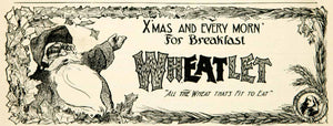 1903 Ad Franklin Mills Wheatlet Breakfast Cereal Food Santa Claus Christmas YLF3