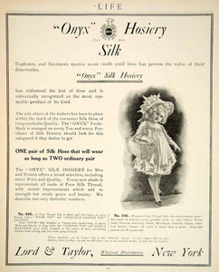 1909 Ad Onyx Silk Hosiery Edwardian Era Fashion Clothing Costume Children YLF4