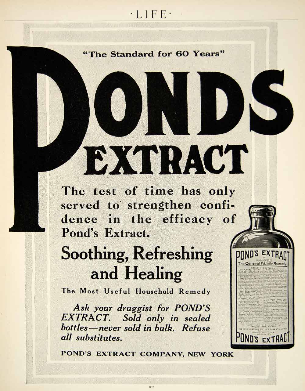 1909 Ad Pond's Extract Health Tonic Medical Edwardian Era First Aid Doctor YLF4