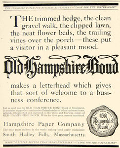 1909 Ad Old Hampshire Bond Letterhead Paper Printing Industry Edwardian Era YLF4