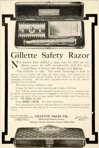 1909 Ad Gillette Safety Razor Shaving Kit Health Beauty Hygiene Edwardian YLF4