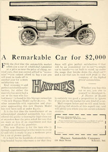 1909 Ad Haynes Model 19 Roadster Tonneau Automobile Car Brass Era Edwardian YLF4