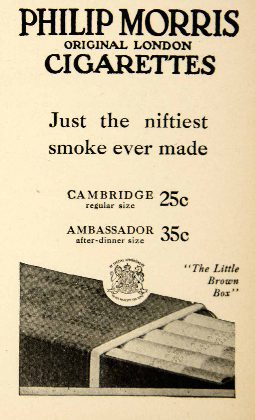 1909 Ad Philip Morris London Cambridge Ambassador Cigarette Smoking Tobacco YLF4