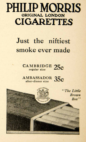 do they still make cambridge cigarettes 1909 Ad Philip Morris London Cambridge Ambassador Cigarette Smoking To –  Period Paper Historic Art LLC