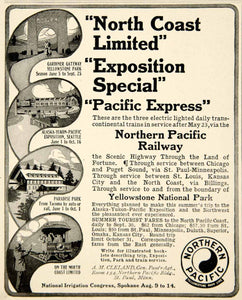 1909 Ad Northern Pacific Railway Trains Yellowstone National Park Railroad YLF4