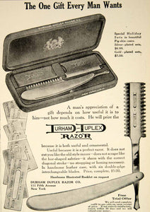 1909 Ad Durham Duplex Razor Shaving Kit Health Beauty Hygiene Christmas YLF4