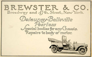1909 Ad Brewster & Co Brass Era Car Automobile Delaunay Belleville Peerless YLF4