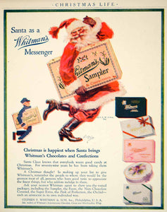 1920 Ad Norman Mills Price Art Whitman's Chocolate Candy Santa Claus Xmas YLF5