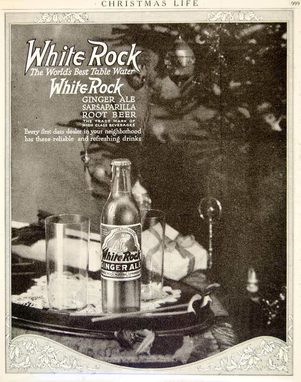 1920 Ad White Rock Ginger Ale Soda Pop Soft Drink Beverage Art Nouveau Food YLF5