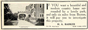 1910 Ad Gwydyr House HA Barker Real Estate 311 W 43rd St New York City YLF5