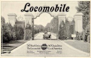 1910 Ad Locomobile Brass Era Car Auto 30 Shaft Chain Drive Transportation YLF5