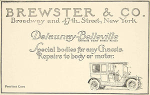 1910 Ad Brewster Delaunay-Belleville Sedan Car Auto Brass Era Edwardian YLF5