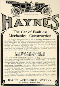 1910 Ad Haynes Model 19 Automobile Brass Era Car Edwardian Transportation YLF5