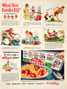1946 Ad Kellogg's Corn Flakes Raisin Bran Rice Krispies Breakfast Cereal YLK1