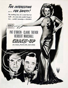 1946 Ad Crack Up RKO Pictures Movie Film Noir Claire Trevor Pat O'Brien YLK1