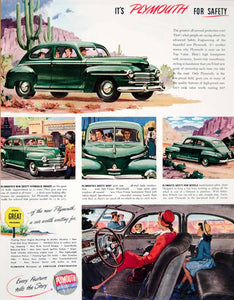 1946 Ad Chrysler Plymouth Deluxe Coupe Car Automobile Art Transportation YLK1