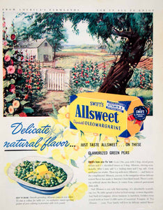 1948 Ad Swift's Allsweet Oleomargarine Butter Dairy Green Peas Recipe Food YLK1