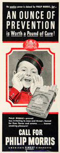 1946 Ad Philip Morris Cigarettes Smoking Tobacco Medical Quackery Bellboy YLK1