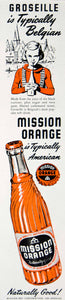 1946 Ad Mission Orange Groseille Soft Drink Soda Pop Beverage Food Belgium YLK1