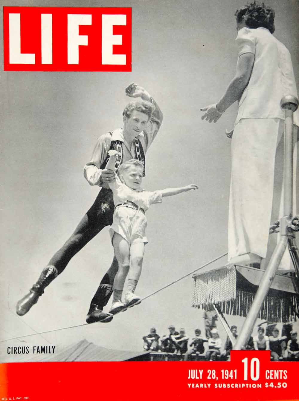 1941 Cover LIFE Magazine Hubert Castle Circus Tightrope Wire Walker Family YLMC1