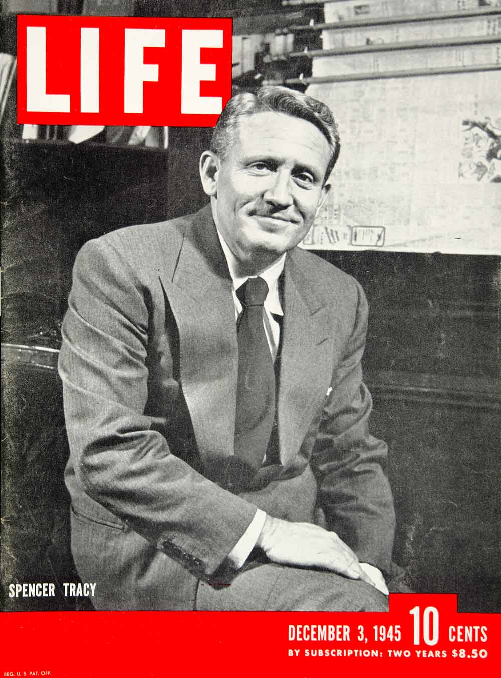 1945 Cover LIFE Magazine Spencer Tracy Stage Movie Actor Portrait Eileen YLMC1