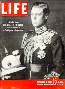 1947 Cover LIFE Edward VIII Prince of Wales Duke of Windsor King United YLMC1