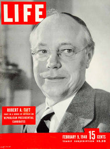 1948 Cover LIFE Magazine Robert Taft Politician Ohio Senator Portrait Nina YLMC1