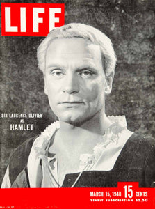 1948 Cover LIFE Magazine Sir Laurence Olivier Hamlet Portrait Nat R YLMC1
