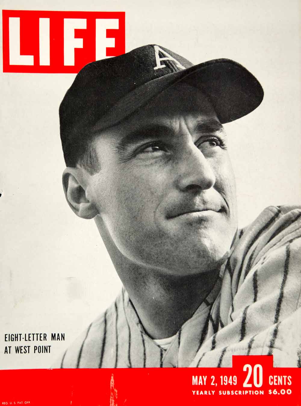 1949 Cover LIFE Arnold Galiffa West Point Athlete Baseball Player Uniform YLMC1
