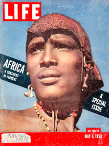1953 Cover LIFE Magazine Maasai Masai Warrior Kenya Africa Tribe Weldon YLMC1