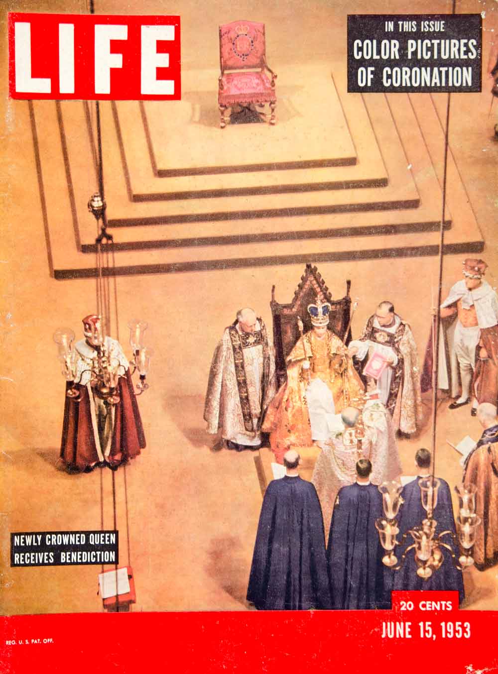 1953 Cover LIFE Queen Elizabeth II Coronation Archbishop Canterbury James YLMC1